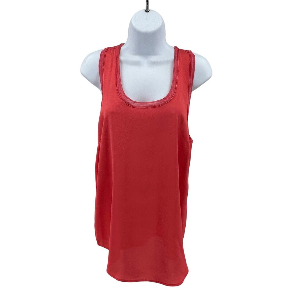 Banana Republic Tank Top Womens Sz S Coral Pink Scoop Neck Racerback Regular Fit